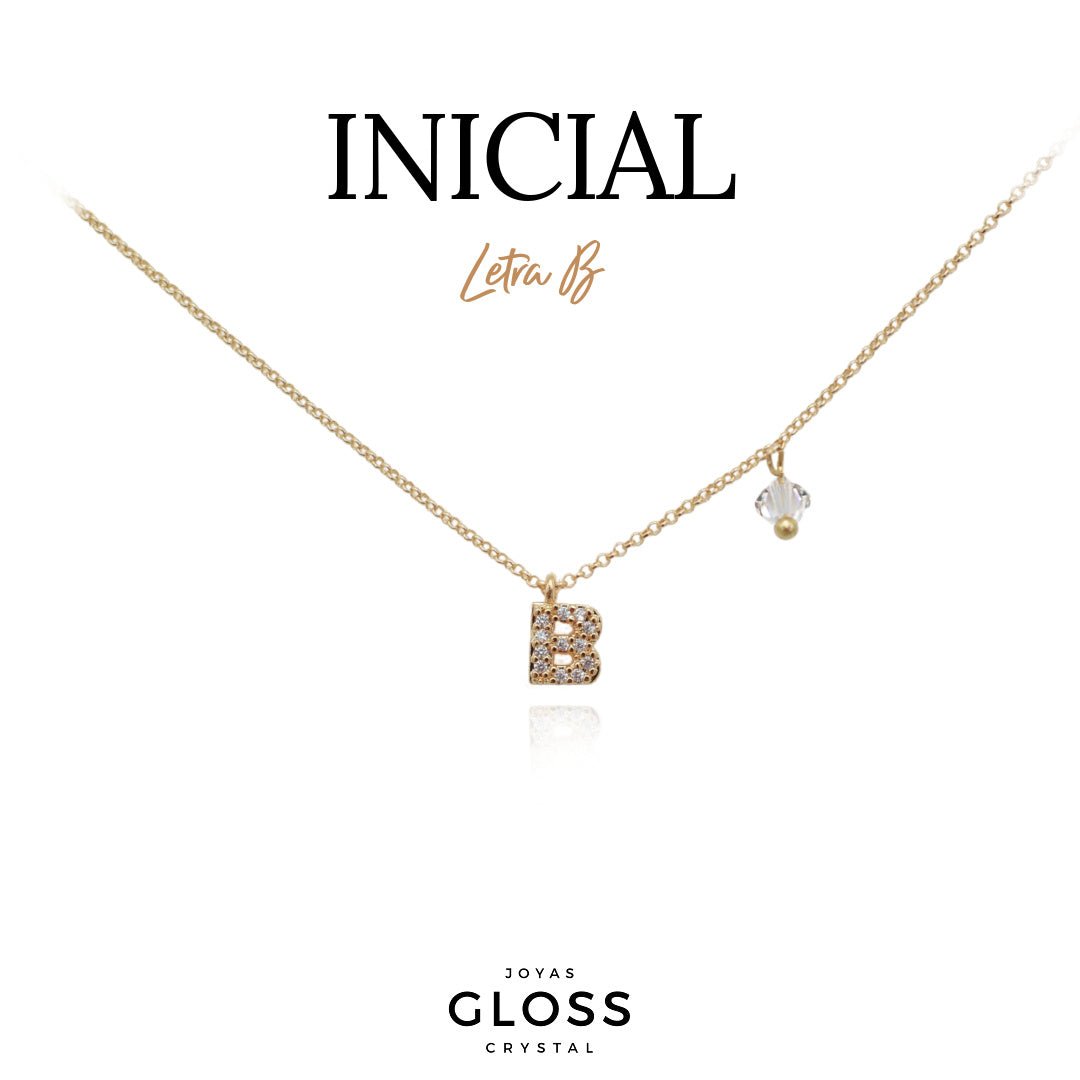 Collar Iniciales - Letra Pequeñas - Joyas Gloss Crystal