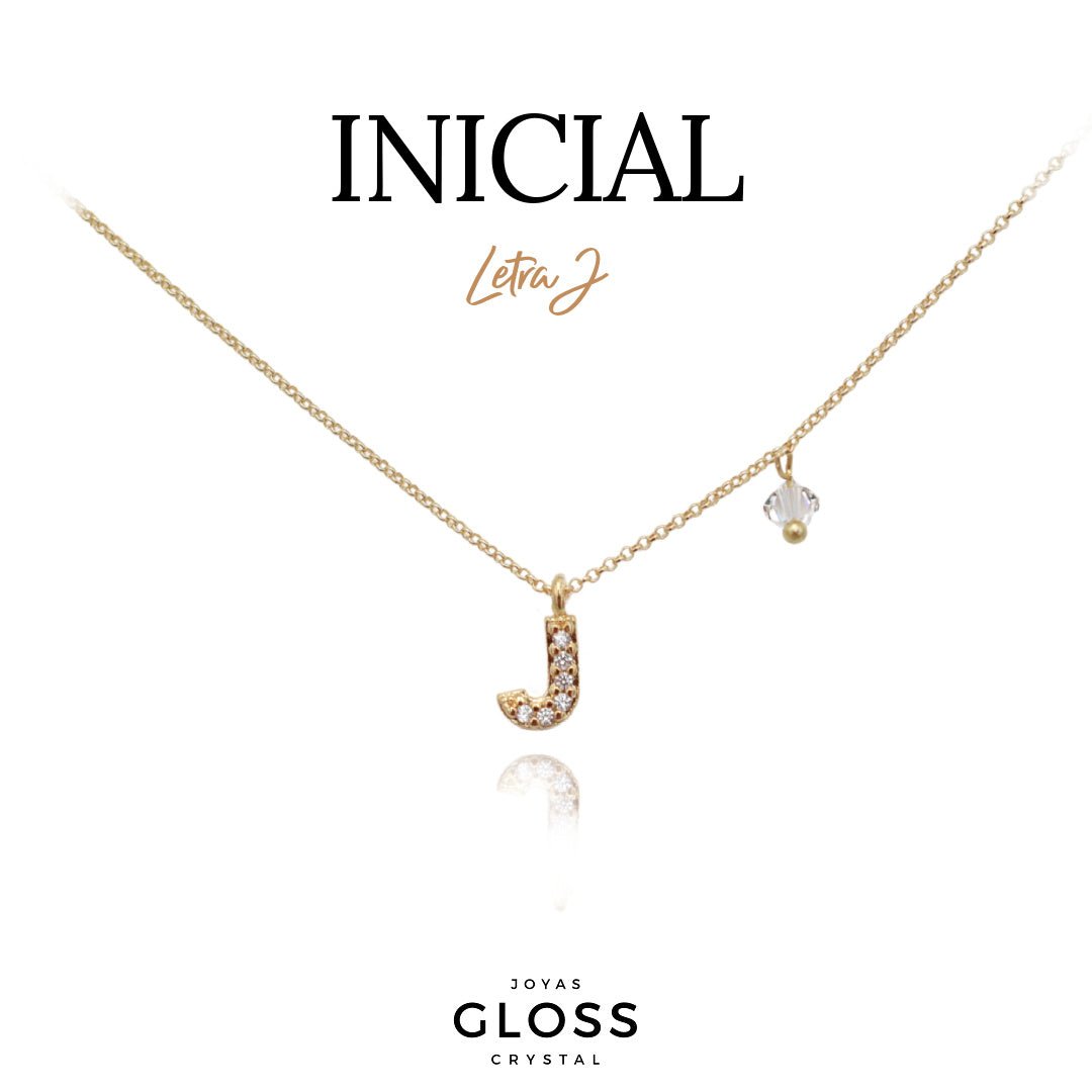 Collar Iniciales - Letra Pequeñas - Joyas Gloss Crystal