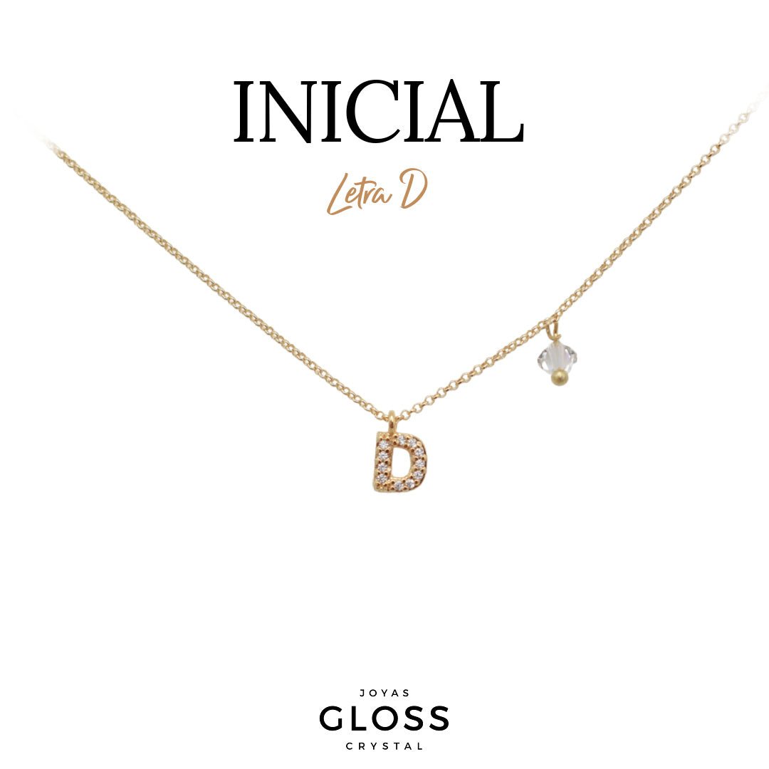 Collar Iniciales - Letra Pequeñas - Joyas Gloss Crystal