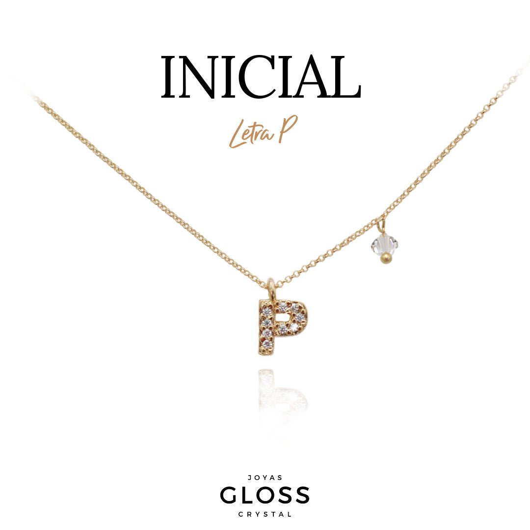 Collar Iniciales - Letra Pequeñas - Joyas Gloss Crystal