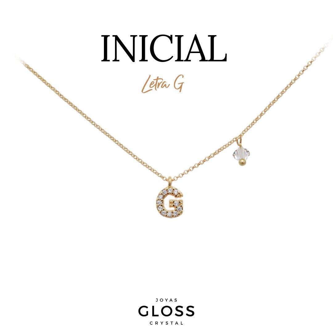 Collar Iniciales - Letra Pequeñas - Joyas Gloss Crystal