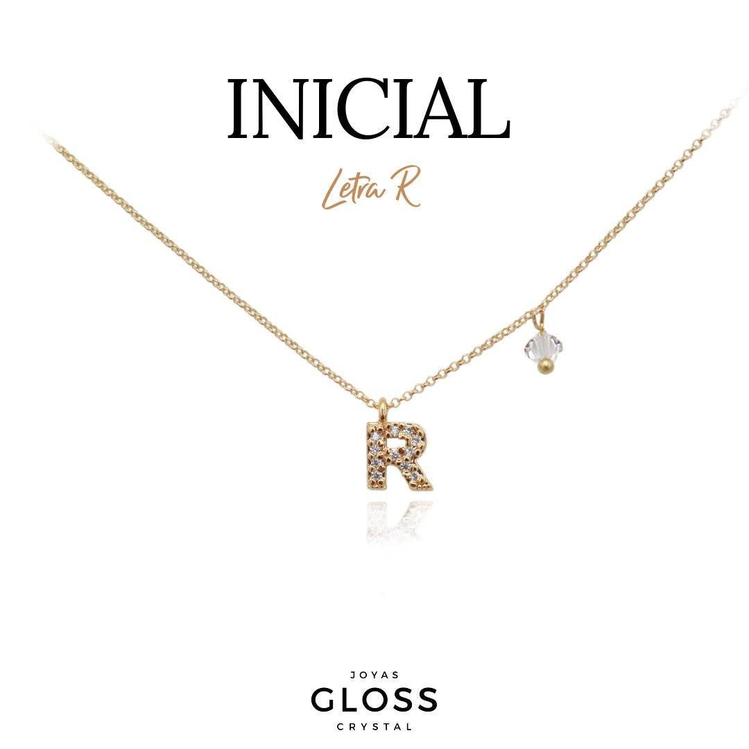 Collar Iniciales - Letra Pequeñas - Joyas Gloss Crystal