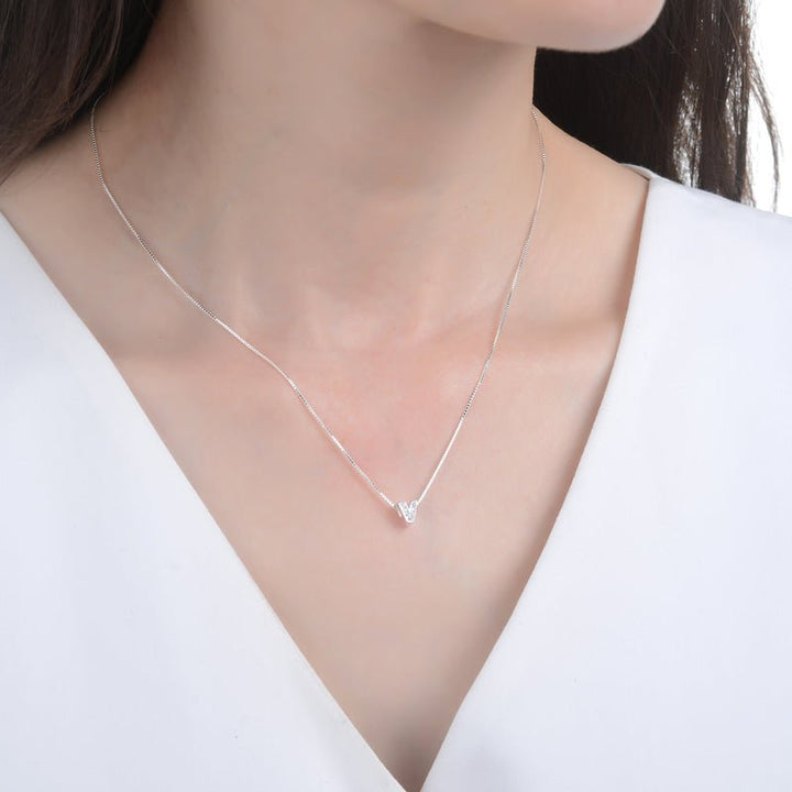 Collar Iniciales Plata - Letra Pequeñas - Joyas Gloss Crystal