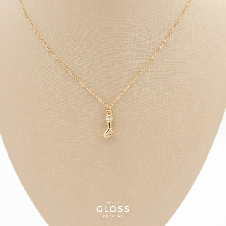 Collar Mano del poder Oro - Joyas Gloss Crystal