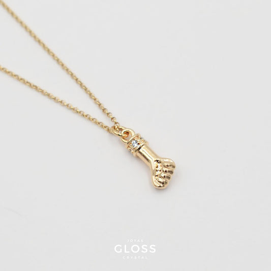 Collar Mano del poder Oro - Joyas Gloss Crystal