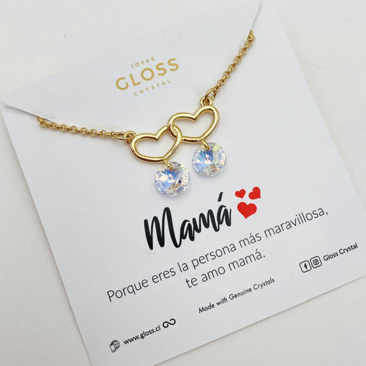 Collar Mom Doble Oro - Joyas Gloss Crystal