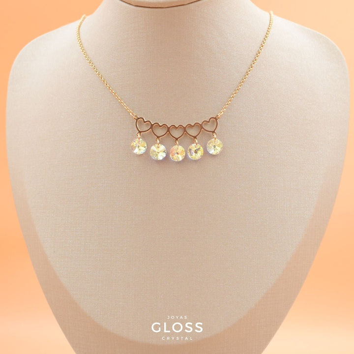 Collar Mom Quíntuple Oro - Joyas Gloss Crystal