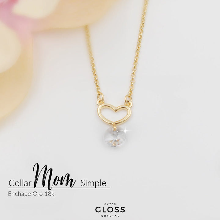 Collar Mom Simple Oro - Joyas Gloss Crystal