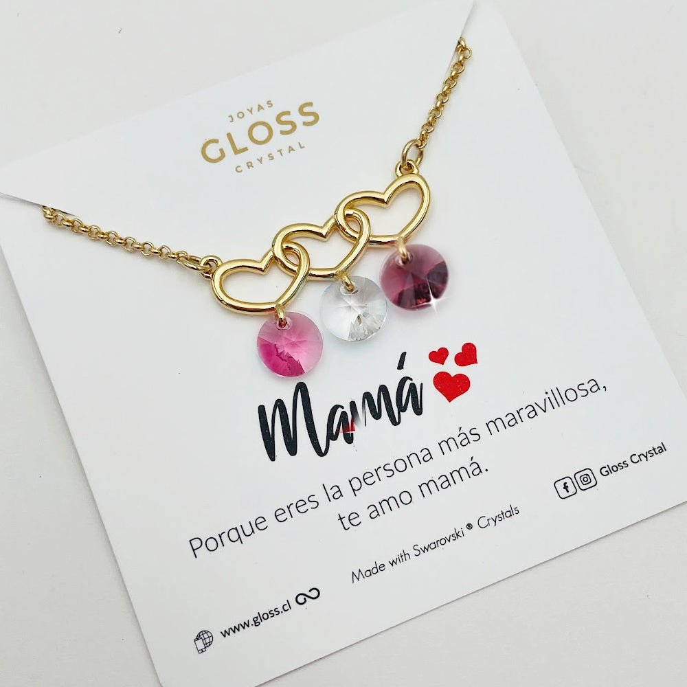 Collar Mom Triple Oro - Joyas Gloss Crystal