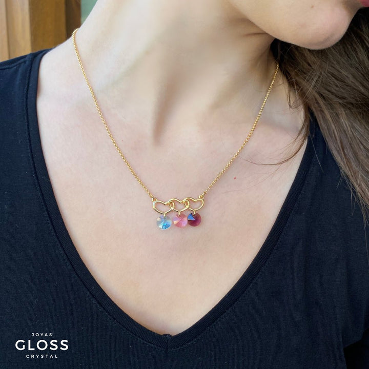 Collar Mom Triple Oro - Joyas Gloss Crystal