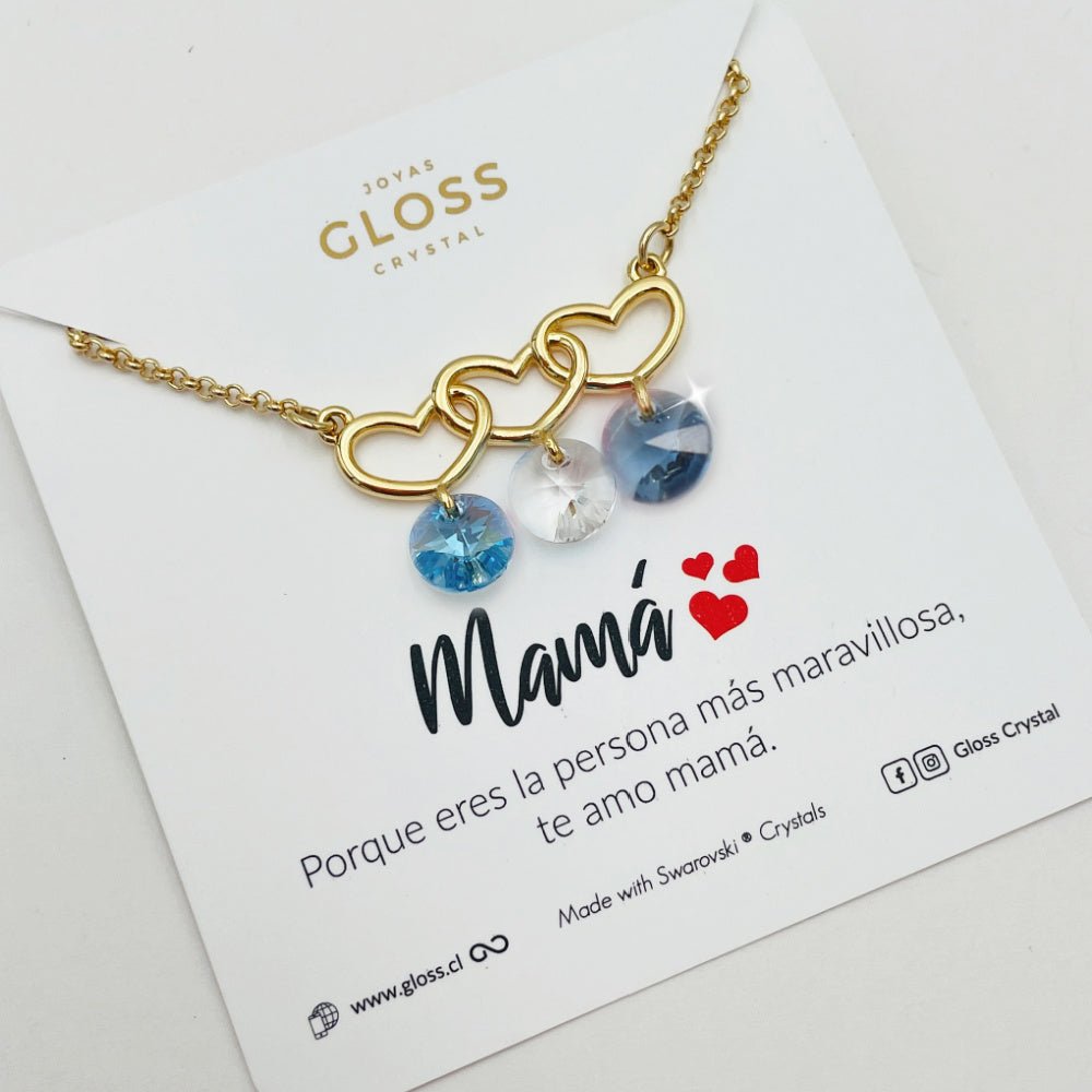 Collar Mom Triple Oro - Joyas Gloss Crystal