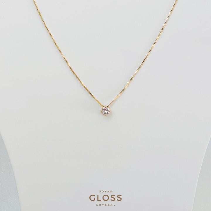 Collar Praga Circón Oro Rosado - Joyas Gloss Crystal
