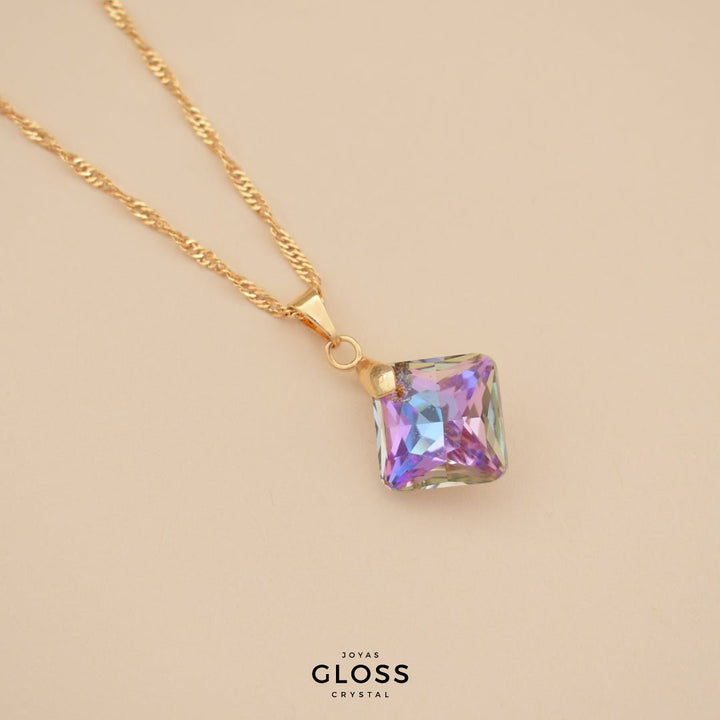 Collar Princess Vitrail Baño de Oro - Joyas Gloss Crystal