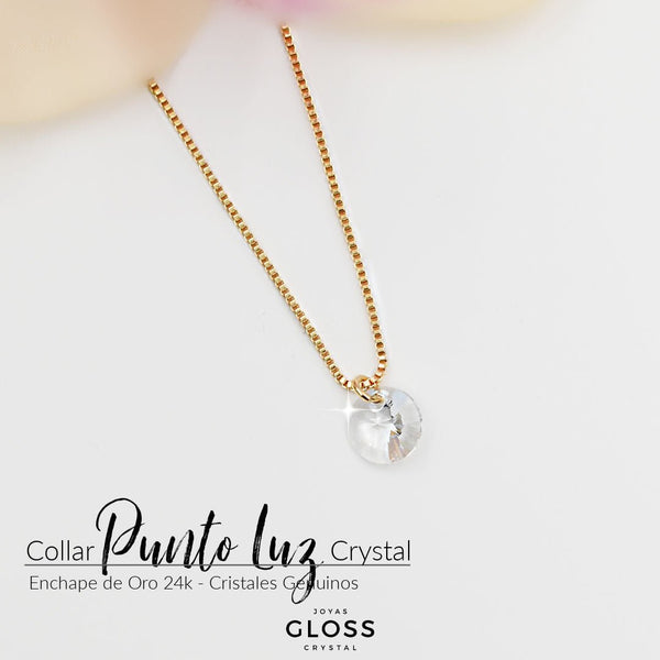 Collar Punto Luz Oro Crystal - Joyas Gloss Crystal