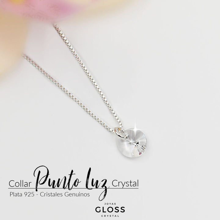 Collar Punto Luz Plata Crystal - Joyas Gloss Crystal
