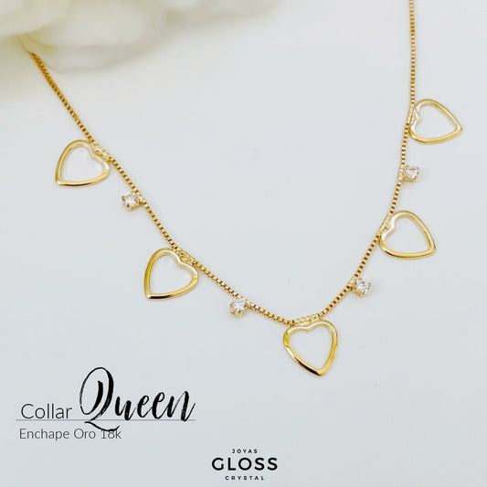 Collar Queen Oro - Joyas Gloss Crystal