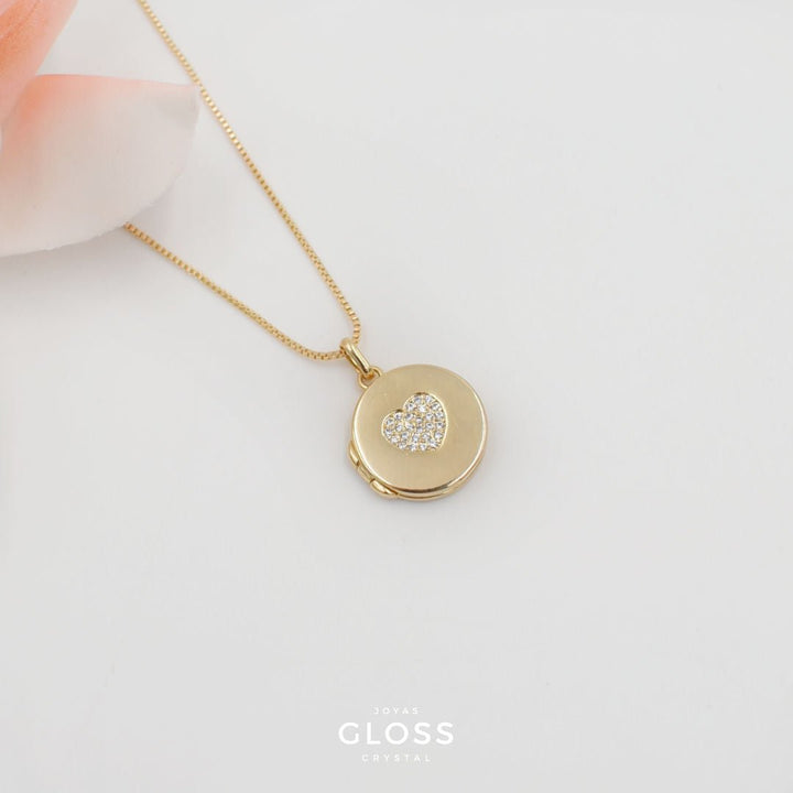 Collar Relicario Amor Oro - Joyas Gloss Crystal