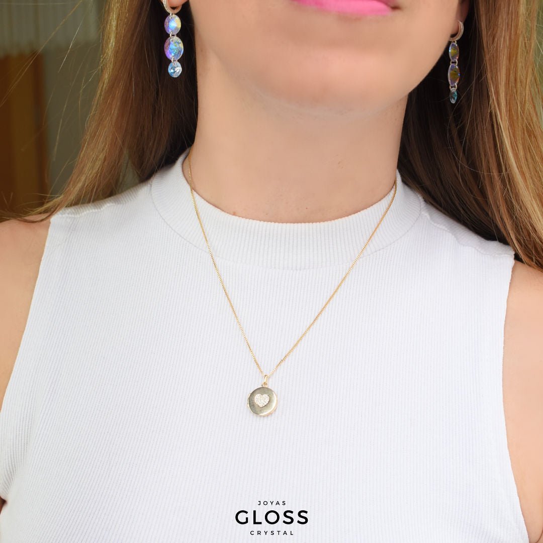 Collar Relicario Amor Oro - Joyas Gloss Crystal