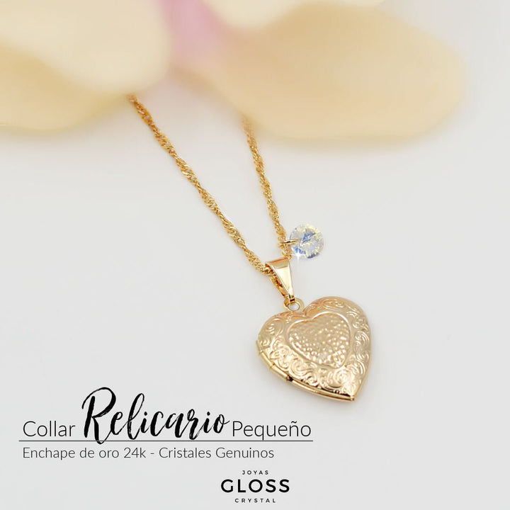 Collar Relicario Little Heart - Joyas Gloss Crystal