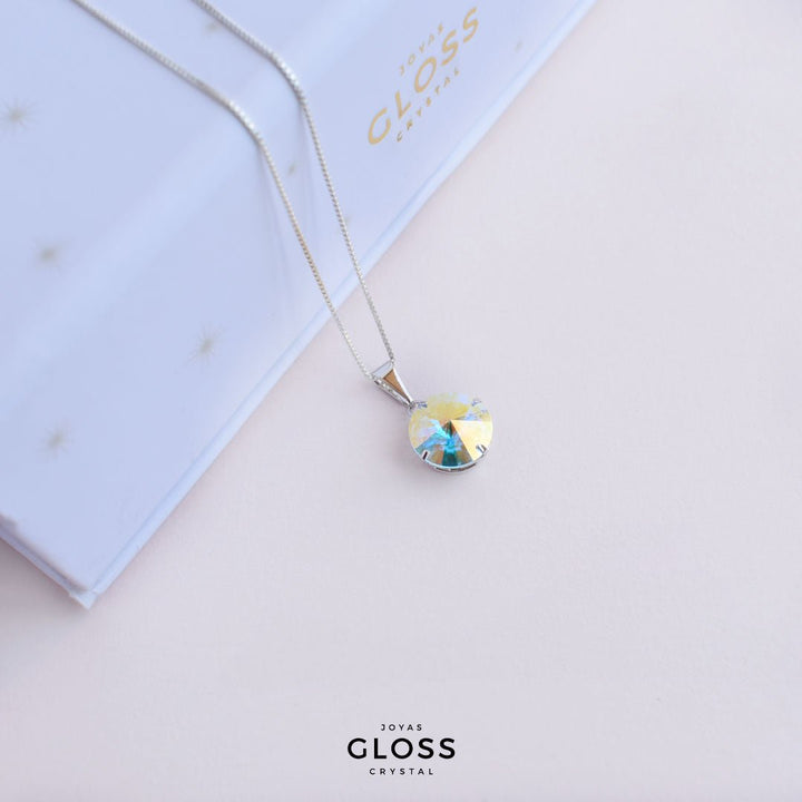 Collar Rivoli Aurora Boreal Rodinado - Joyas Gloss Crystal