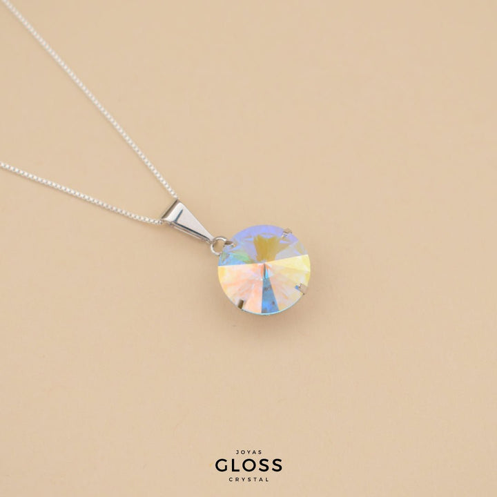 Collar Rivoli Aurora Boreal Rodinado - Joyas Gloss Crystal