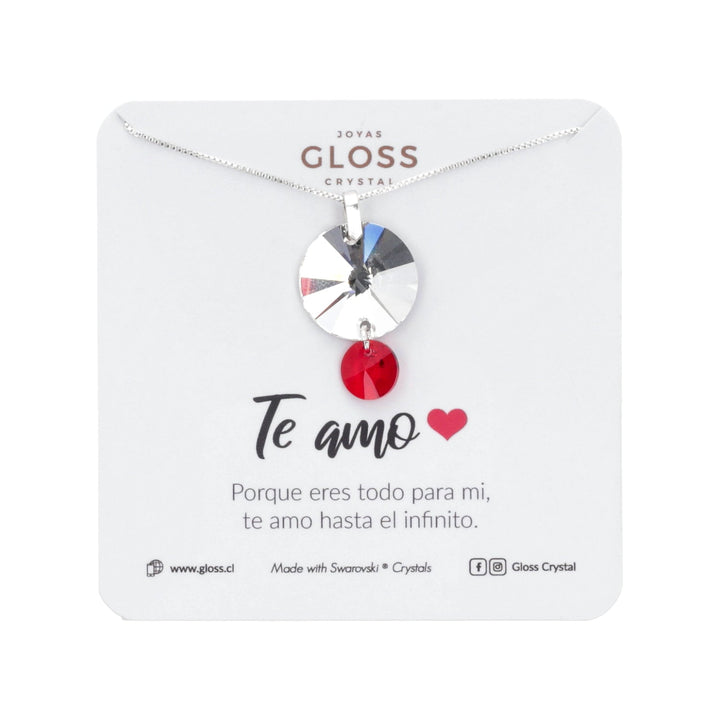 Collar Te Amo Plata - Joyas Gloss Crystal