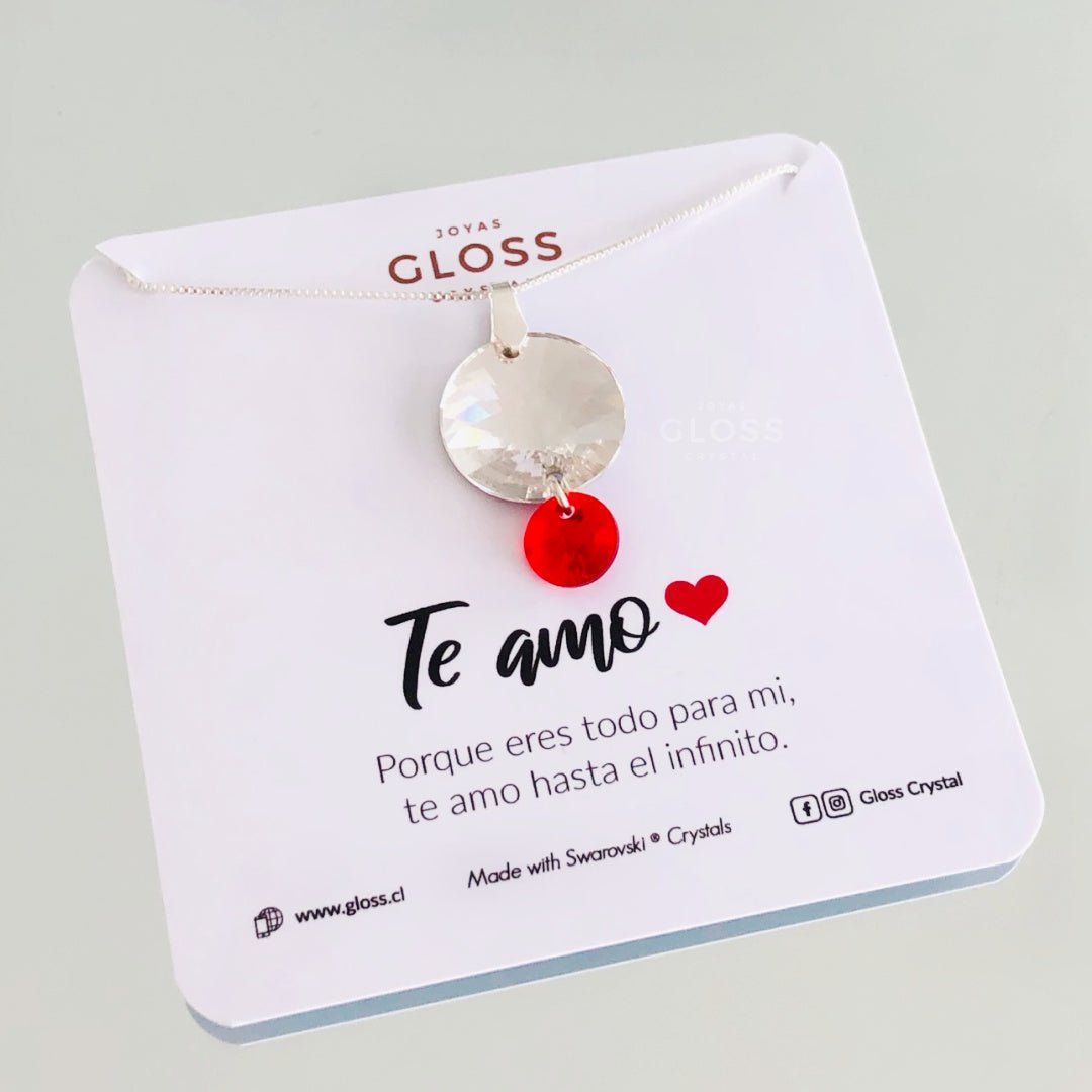 Collar Te Amo Plata - Joyas Gloss Crystal