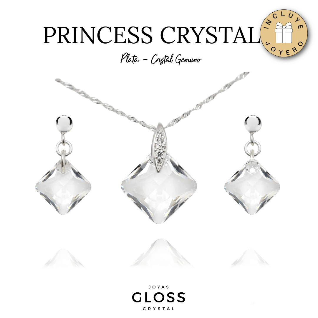 Conjunto Princess Cut Crystal - Joyas Gloss Crystal