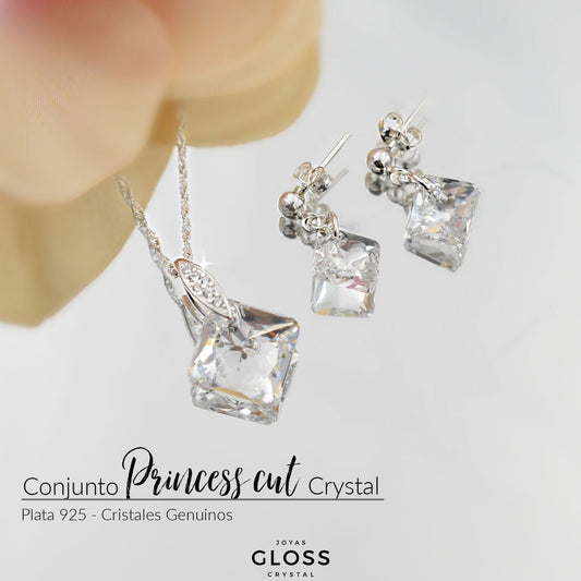 Conjunto Princess Cut Crystal - Joyas Gloss Crystal