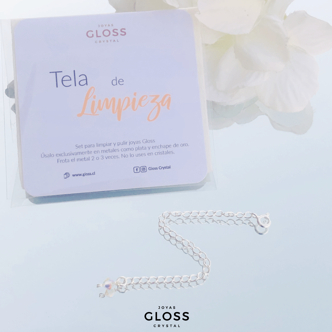 Kit alargue extensor Plata + Tela limpieza - Joyas Gloss Crystal