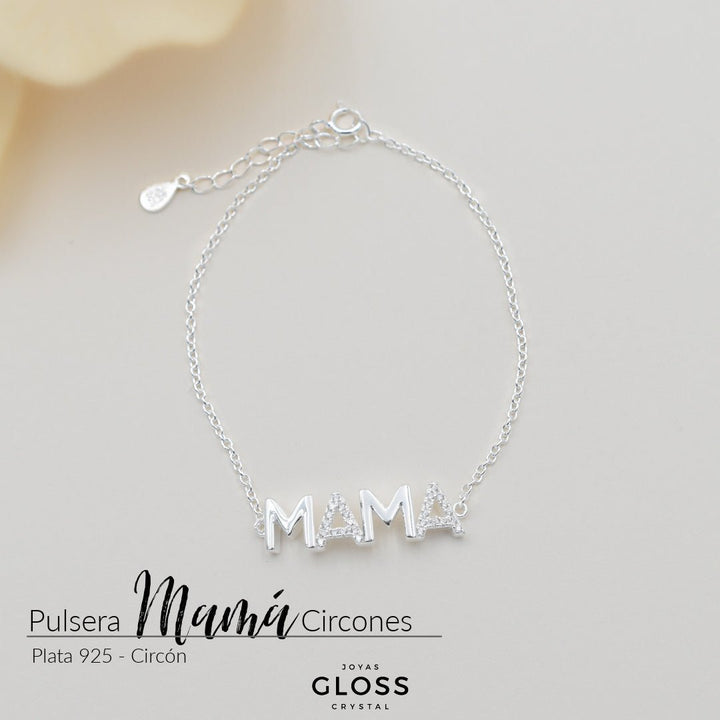 Pulsera Plata 925 Mamá Circones - Joyas Gloss Crystal